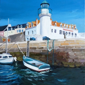 Tableau, peinture, Bretagne, Le phare de Sauzon