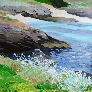 Tableau, peinture, Bretagne, Belle-île au printemps