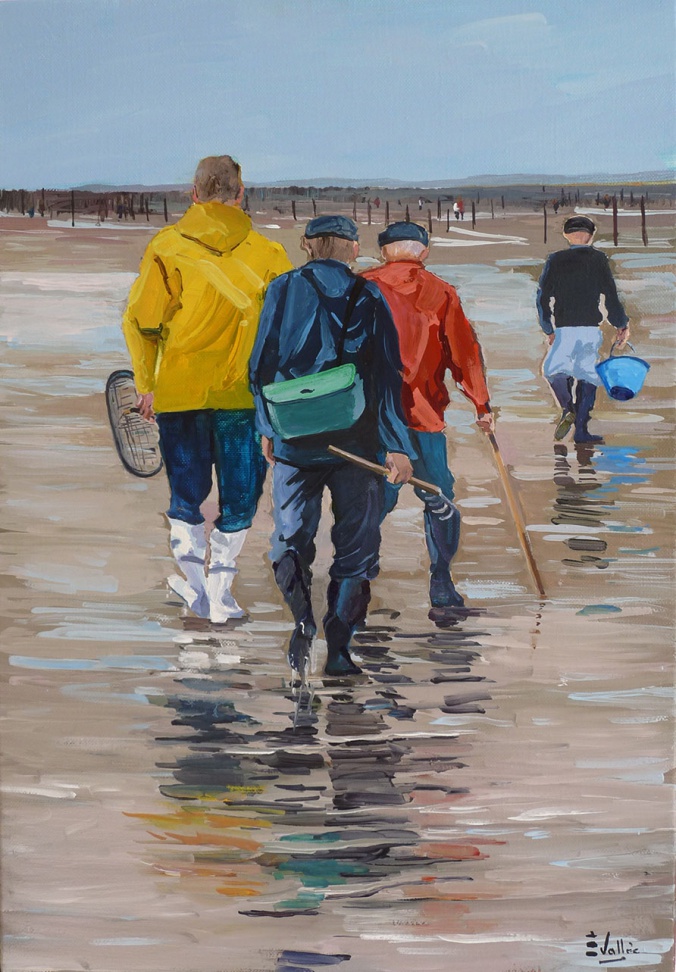 Tableau, peinture, Bretagne, entre amis
