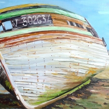 Tableau, peinture, Bretagne, l'épave vivante