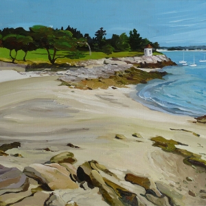 Tableau, peinture, Bretagne, La maison de bain