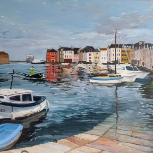 Tableau, peinture, Bretagne, Le palais en couleurs