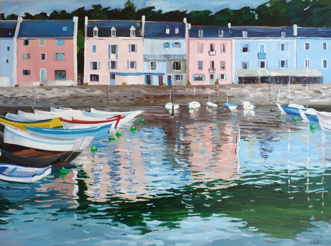 Tableau, peinture, Bretagne, Le port de Sauzon