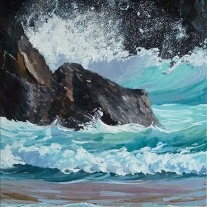 Tableau, peinture, Bretagne, Les embruns