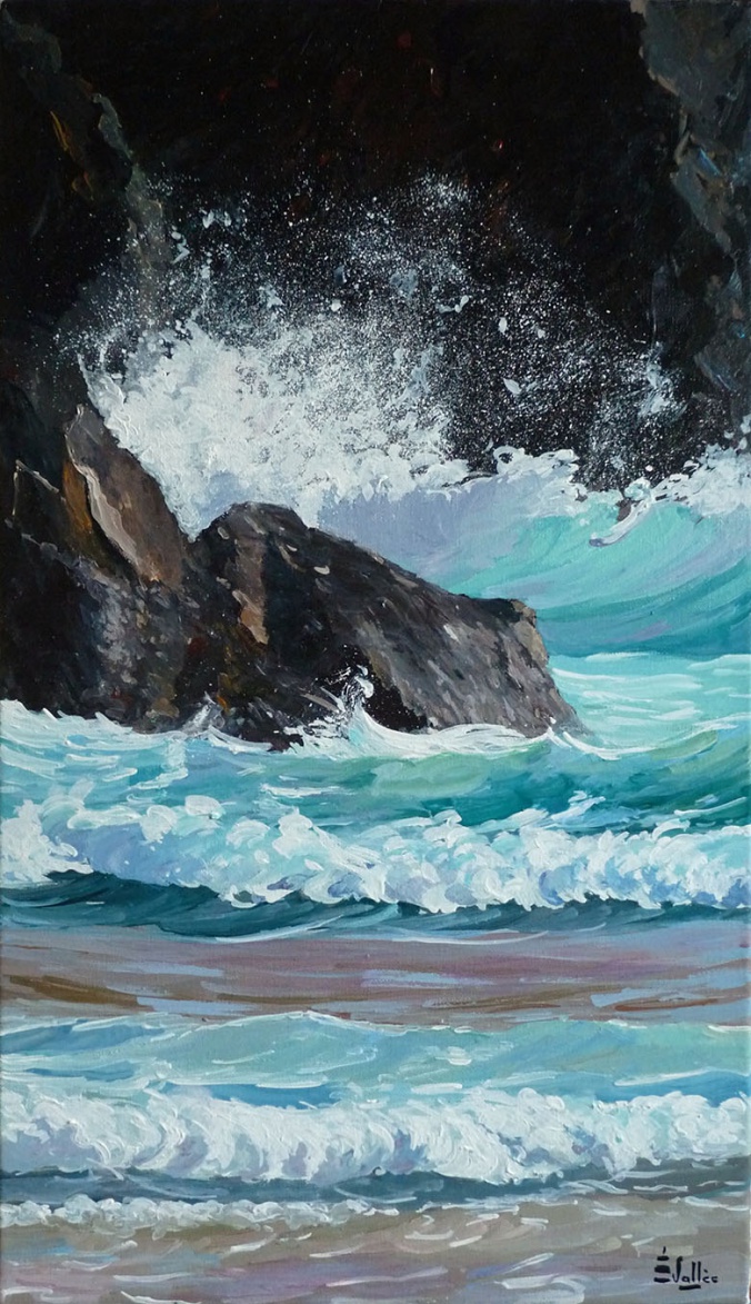 Tableau, peinture, Bretagne, Les embruns