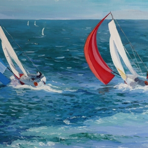 Tableau, peinture, Bretagne, Sous le vent