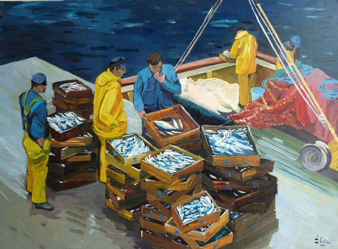 Tableau, peinture, Bretagne, La Criée
