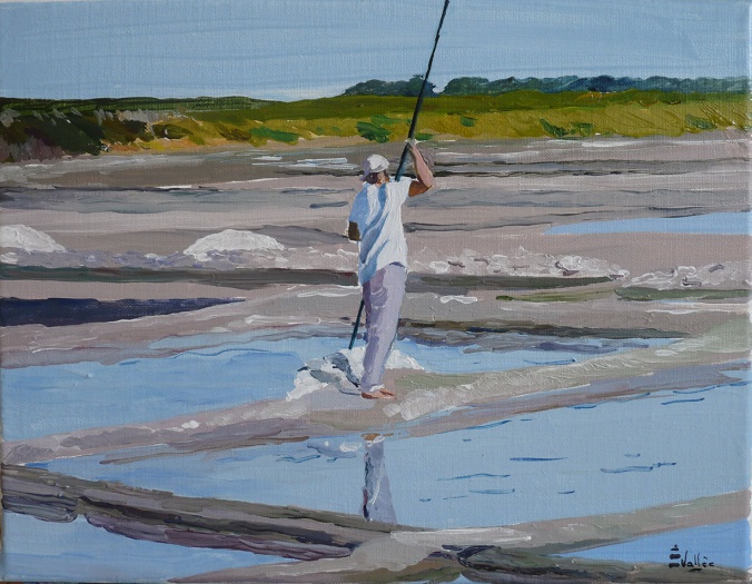 Tableau, peinture, Bretagne, Paludier