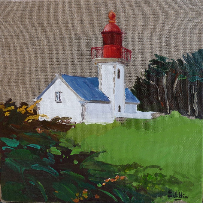 Tableau, peinture, Bretagne, Phare de belle-ile