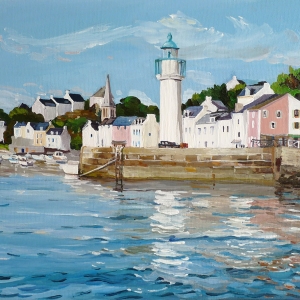 Tableau, peinture, Bretagne, Phare de Sauzon