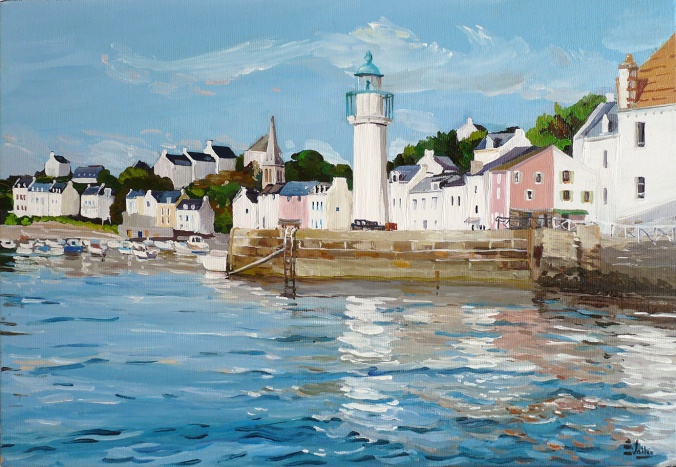 Tableau, peinture, Bretagne, Phare de Sauzon