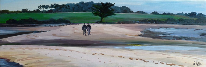 Tableau, peinture, Bretagne, Plage de Locmiquel