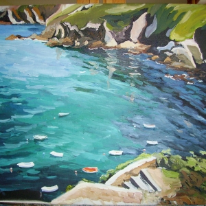 Tableau, peinture, Bretagne Pointe de Brezellec