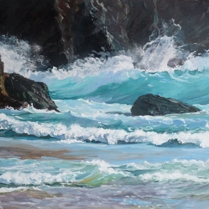 Tableau, peinture, Bretagne, Remous