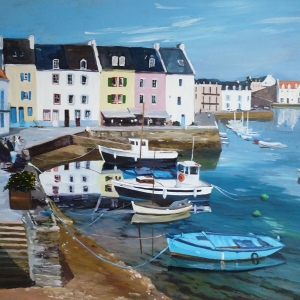 Tableau, peinture, Bretagne, Sauzon en Septembre
