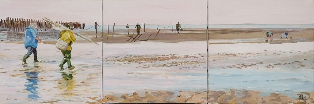 Tableau, peinture, Bretagne, sortie pêche