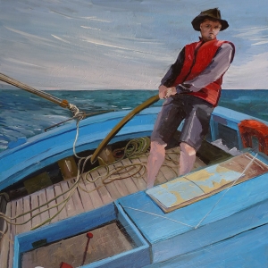 Tableau, peinture, Bretagne, Sur le Loch Mona