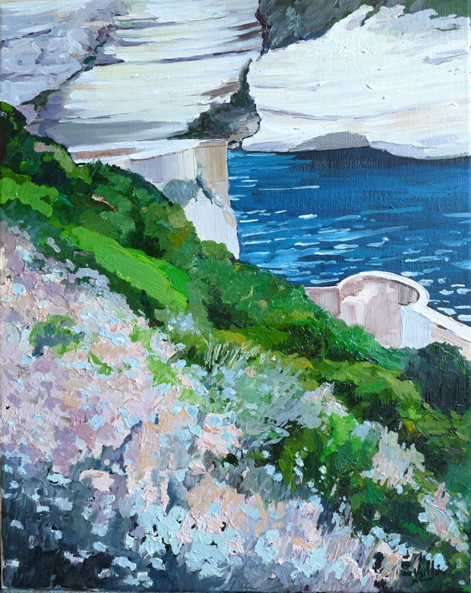 Tableau, peinture, vert