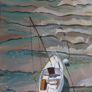 Tableau, peinture, Bretagne, Voilier
