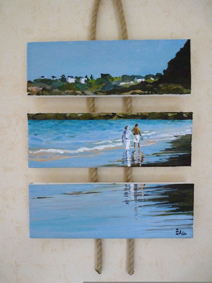 Tableau, peinture, Bretagne, triptique chabadabada