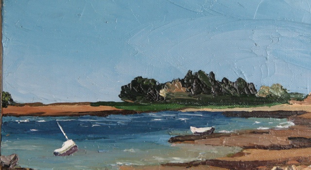 Tableau, peinture, Bretagne, plage