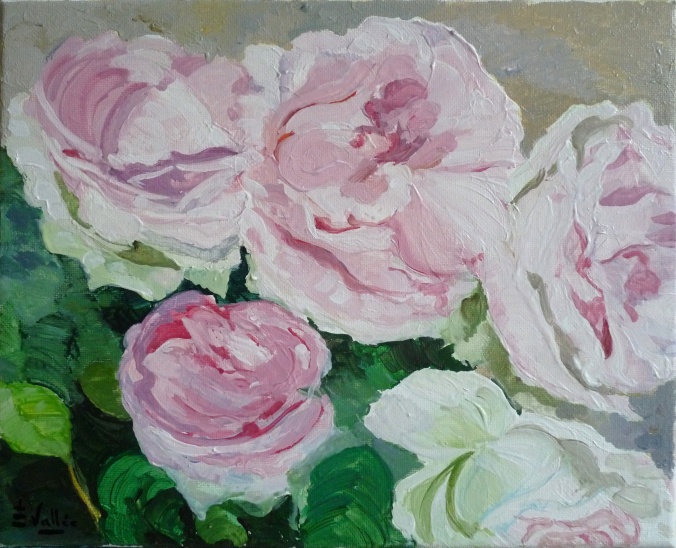 Tableau, peinture, Bretagne, fleurs