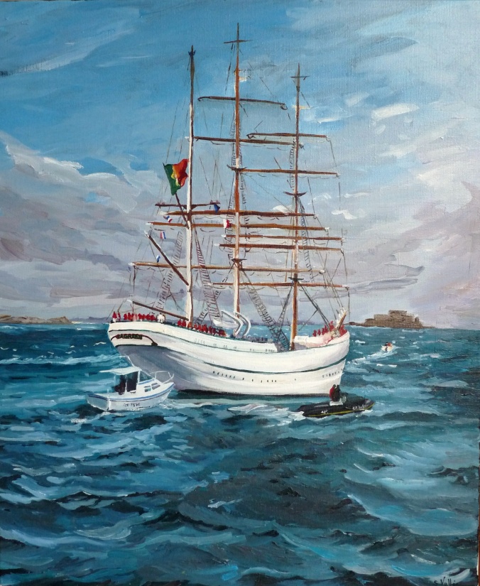 Tableau, peinture, Bretagne, Sagres II