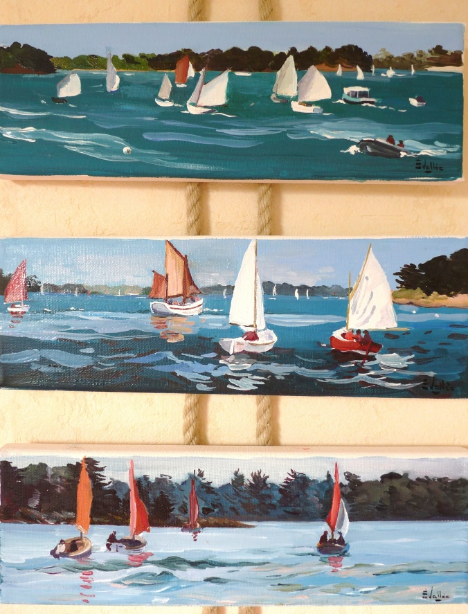 Tableau, peinture, Bretagne, TRIPTYQUE SEMAINE DU GOLFE