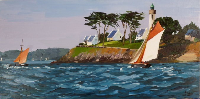 Tableau, peinture, Bretagne, Enez Koalen à Port Navalo