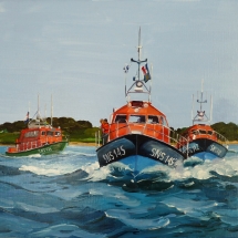 Tableau, peinture, Bretagne, Bateaux SNSM