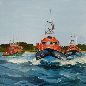 Tableau, peinture, Bretagne, Bateaux SNSM