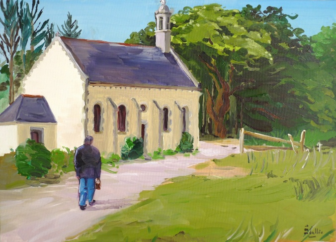 Tableau, peinture, Bretagne, Chapelle à Guidel