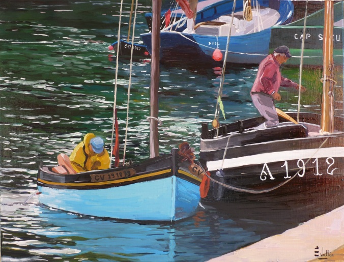 Tableau, peinture, Bretagne, Etape à Bono