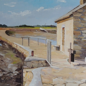 Tableau, peinture, Bretagne, moulin d Arz