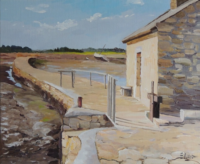 Tableau, peinture, Bretagne, moulin d Arz