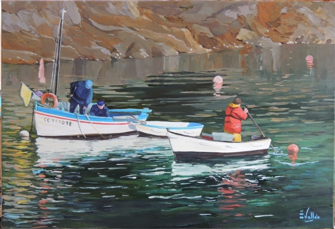 Tableau, peinture, Bretagne, Le homard attend