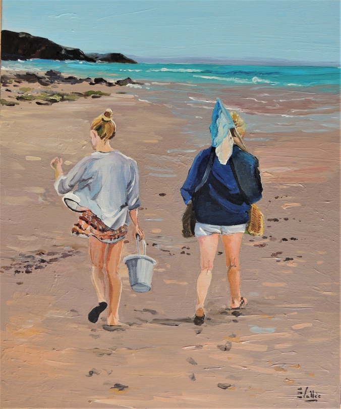 Tableau, peinture, Bretagne, A nous les demoiselles