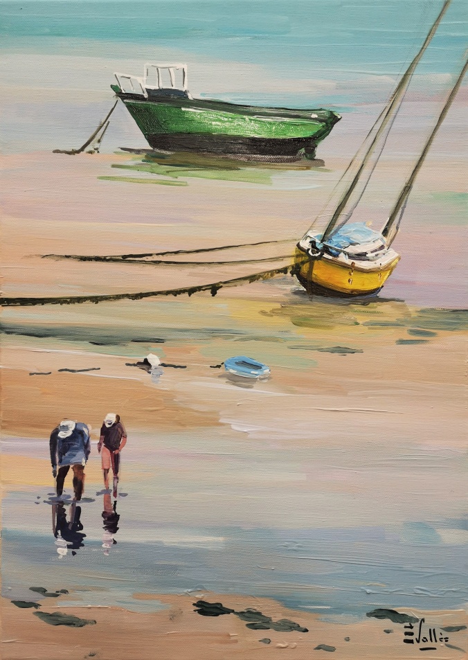 Tableau, peinture, Bretagne, La Grève Blanche