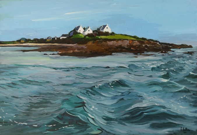 Tableau, peinture, Bretagne, L'entrée du Golfe