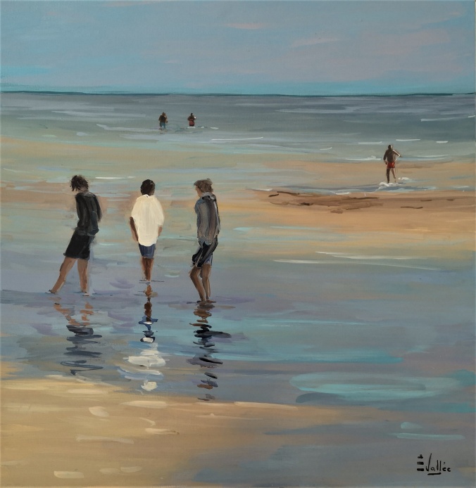 Tableau, peinture, Bretagne, A la mer