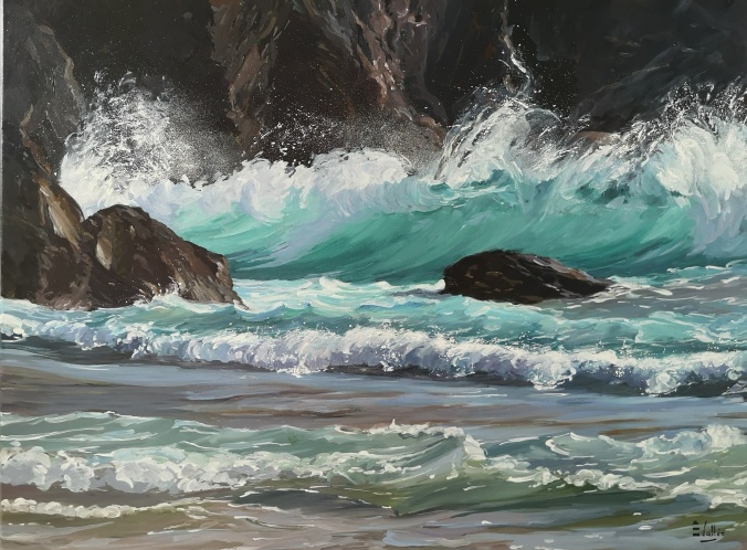 Tableau, peinture, Bretagne, Eclat d'émeraude