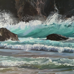 Tableau, peinture, Bretagne, Eclat d'émeraude