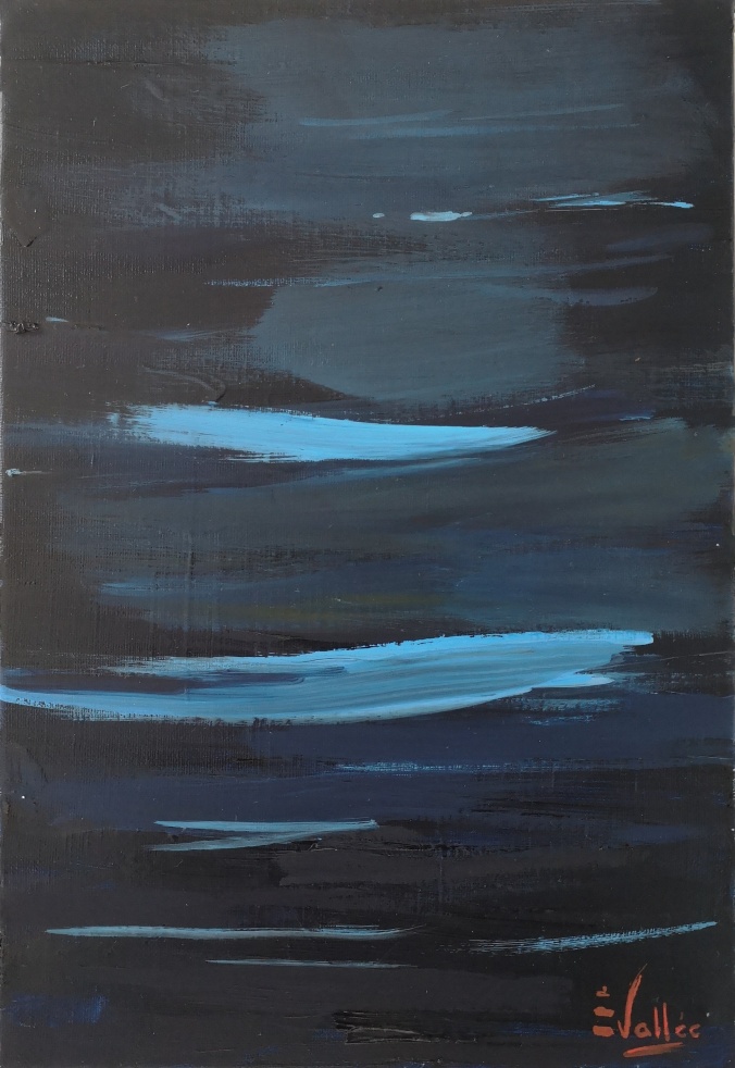 Tableau, peinture, Bretagne, la nuit