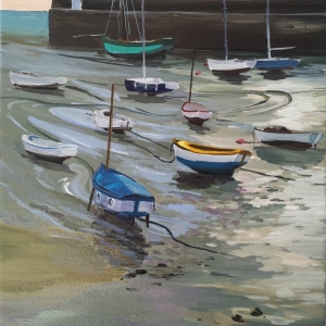 Tableau, peinture, Bretagne, Port d'Erquy