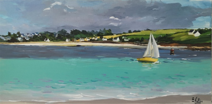 Tableau, peinture, Bretagne, Vue de l'aber Benoit