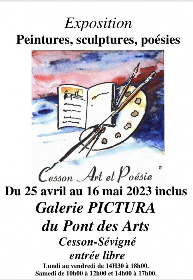 Tableau, peinture, Bretagne, Affiche Exposition Peintures, scuptures, poésies - Cesson-Sévigné