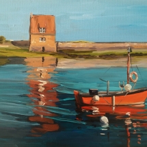 Tableau peinture Bretagne moulin à marée 55 x 38