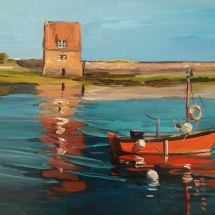 Tableau peinture Bretagne moulin à marée 55 x 38