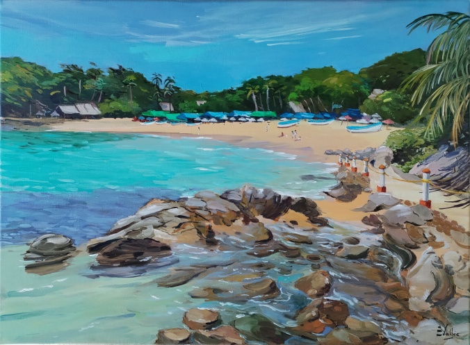tableau peinture Mexique plage