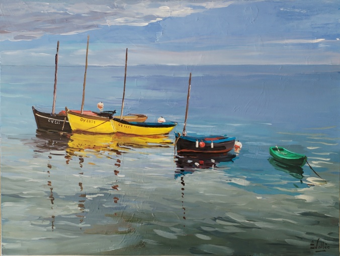Tableau peinture Bretagne gréements en Finistère